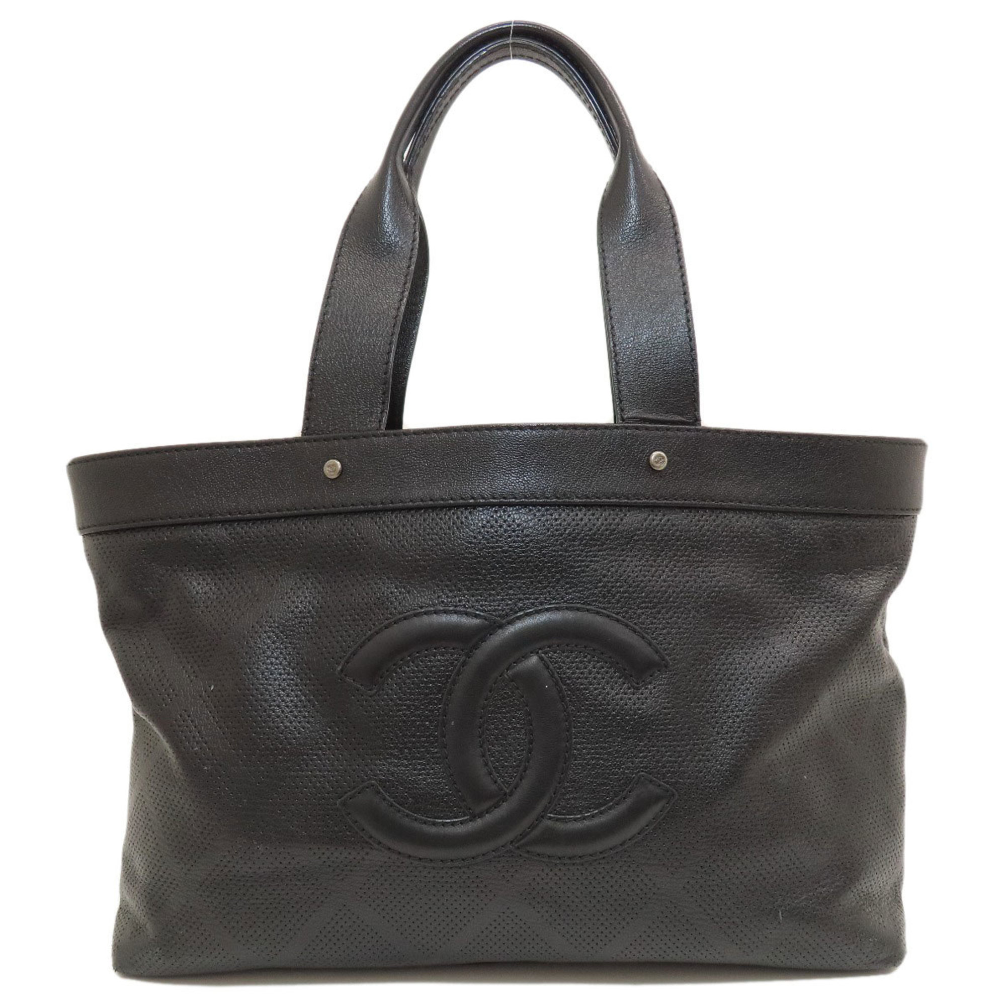 CHANEL Coco Mark Tote Bag Calfskin Women's