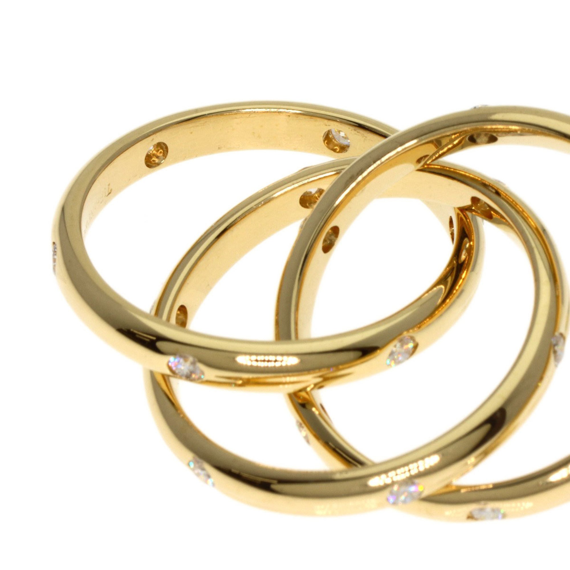 Tiffany & Co. Dots Ring, 3-row diamond ring, 18K yellow gold, for women, TIFFANY