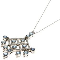 Tiffany Aquamarine Diamond Art Deco Necklace Platinum PT950 Women's TIFFANY&Co.