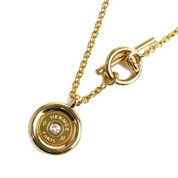 HERMES Hermes K18YG Yellow Gold Serie Diamond Necklace 9.0g 38cm Women's