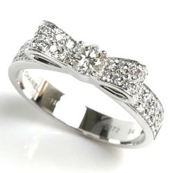 CHANEL K18WG White Gold Ribbon de Chanel Medium Ring J3413 Diamond Size 14 54 5.1g Women's