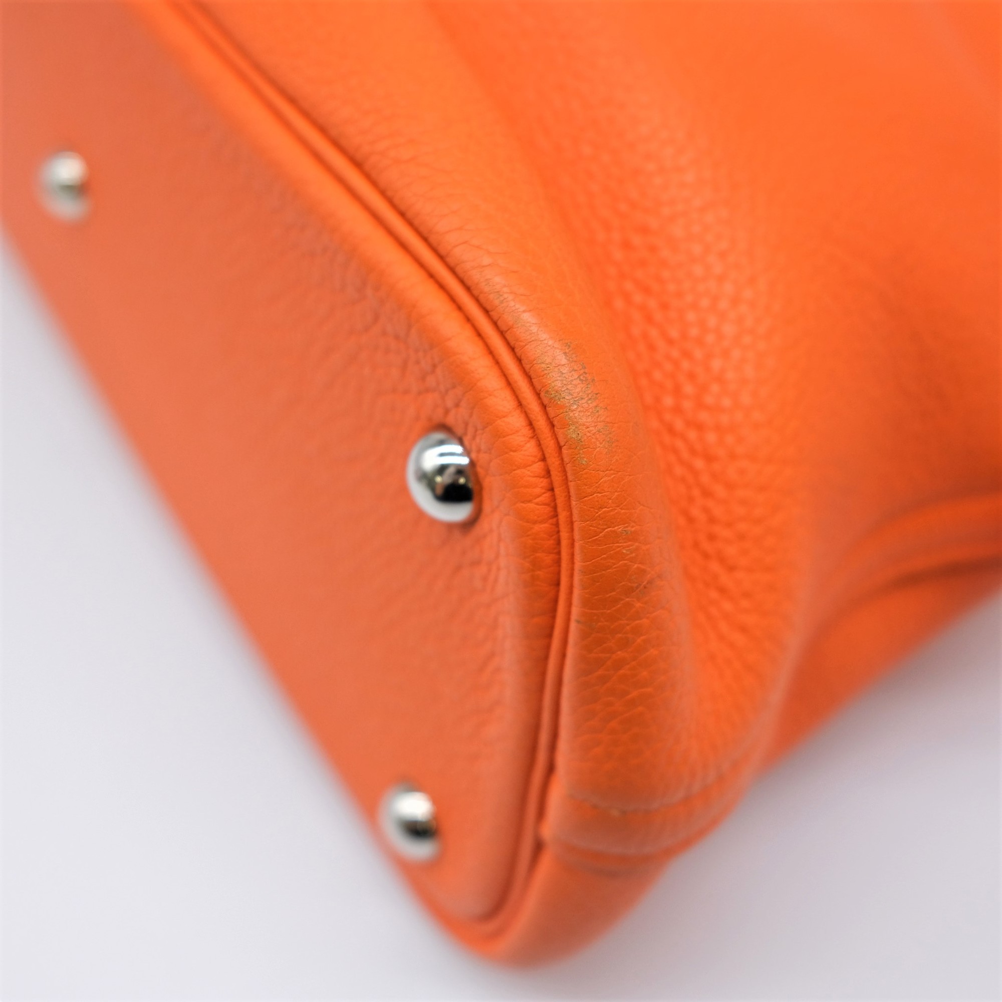 HERMES Bolide 31 Handbag Shoulder Bag Taurillon Clemence Leather Fu Orange