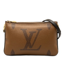 Louis Vuitton Monogram Giant Reverse Pochette Double Zip Shoulder Bag M69203 Brown PVC Leather Women's LOUIS VUITTON