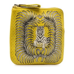 Hermes Carre Pocket Royal Tiger Tigre Bandana Pouch Yellow White Swift Women's HERMES
