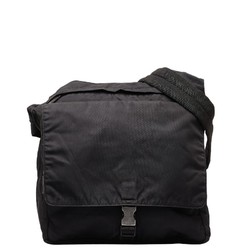 Prada Triangle Plate Shoulder Bag V409 Black Nylon Women's PRADA
