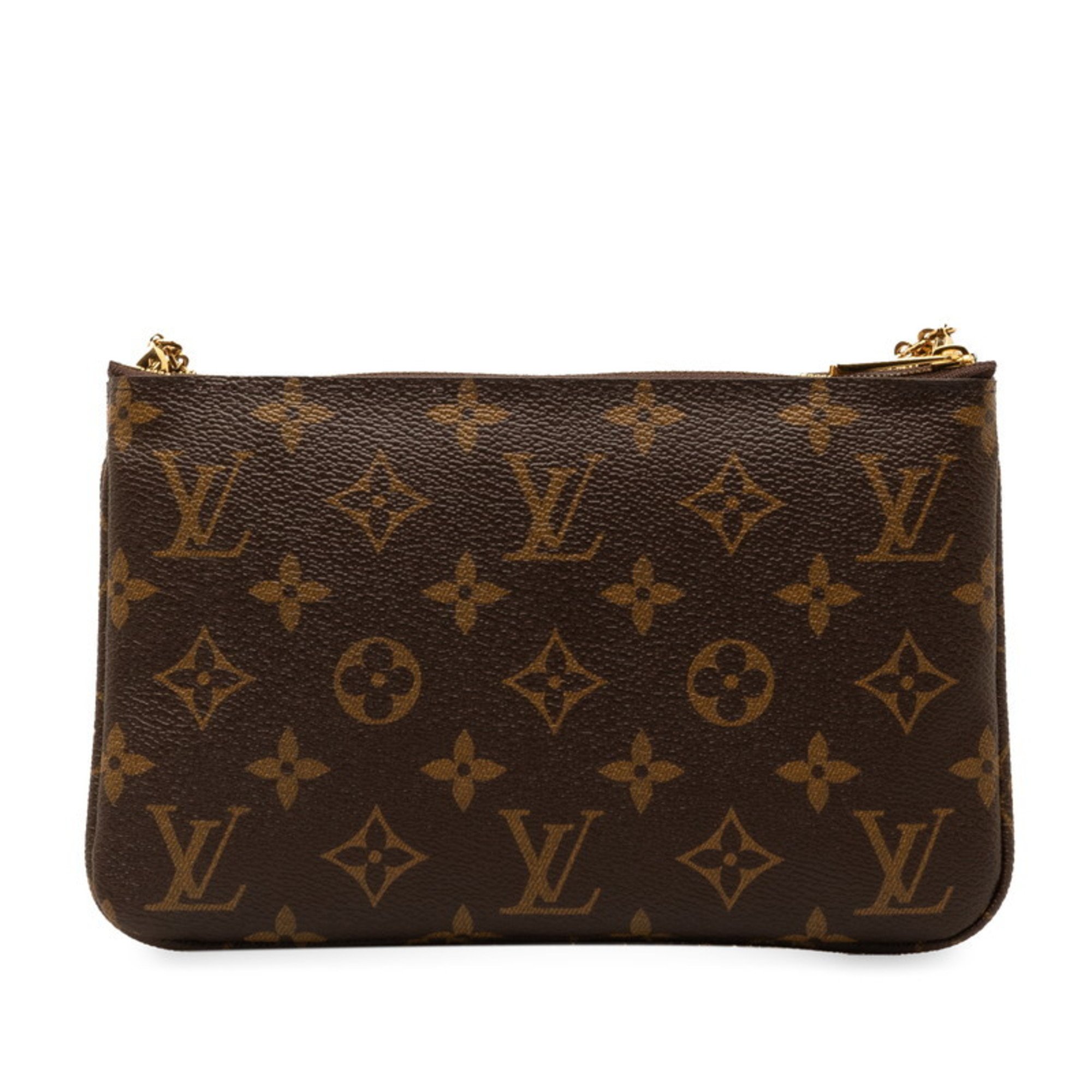 Louis Vuitton Monogram Pochette Double Zip Vivienne Chain Shoulder Bag M68486 Brown Multicolor PVC Leather Women's LOUIS VUITTON