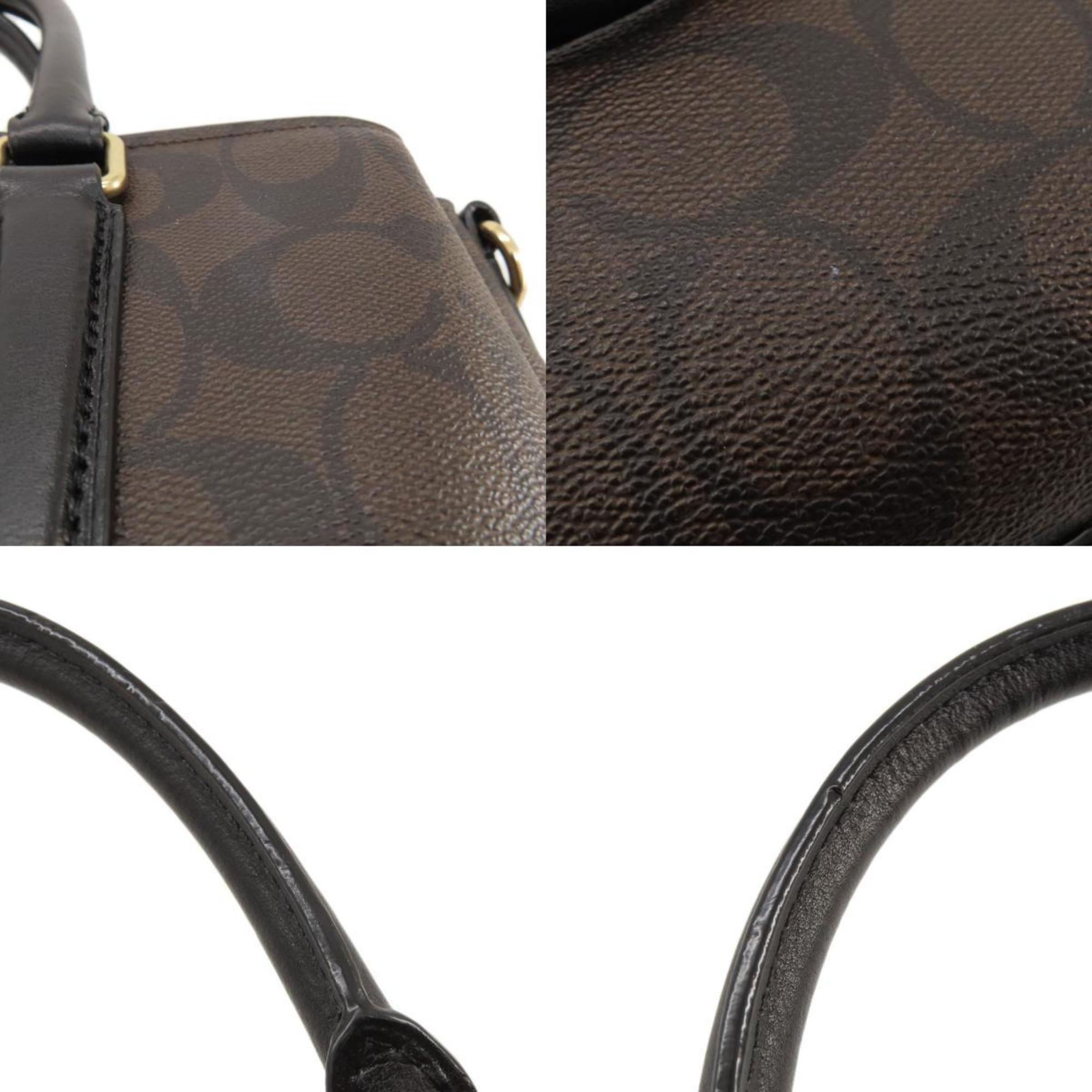 Coach F29683 Signature Handbag PVC/Leather Women's COACH