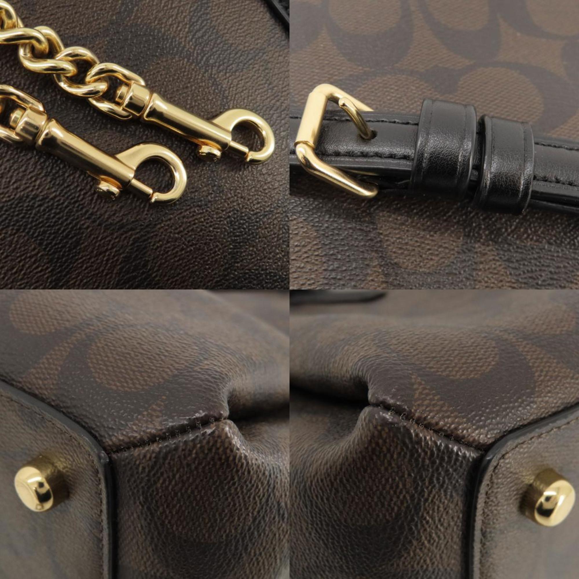 Coach F29683 Signature Handbag PVC/Leather Women's COACH