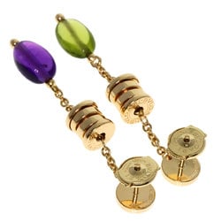 BVLGARI B-zero1 B-zero One Element Peridot Amethyst Earrings K18 Yellow Gold Women's