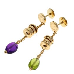 BVLGARI B-zero1 B-zero One Element Peridot Amethyst Earrings K18 Yellow Gold Women's