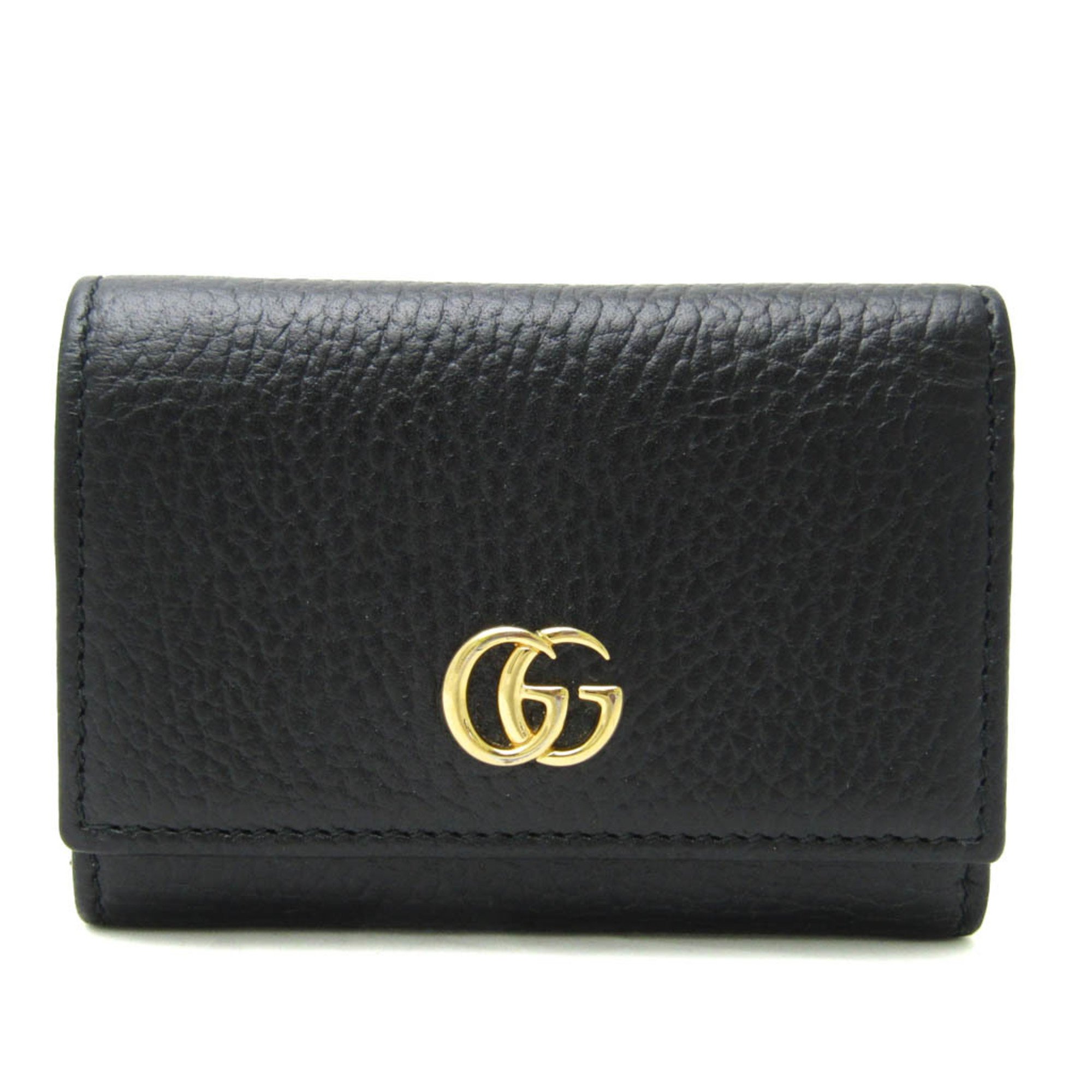 Gucci PETITE MARMONT 644407 Women's Leather Wallet (tri-fold) Black