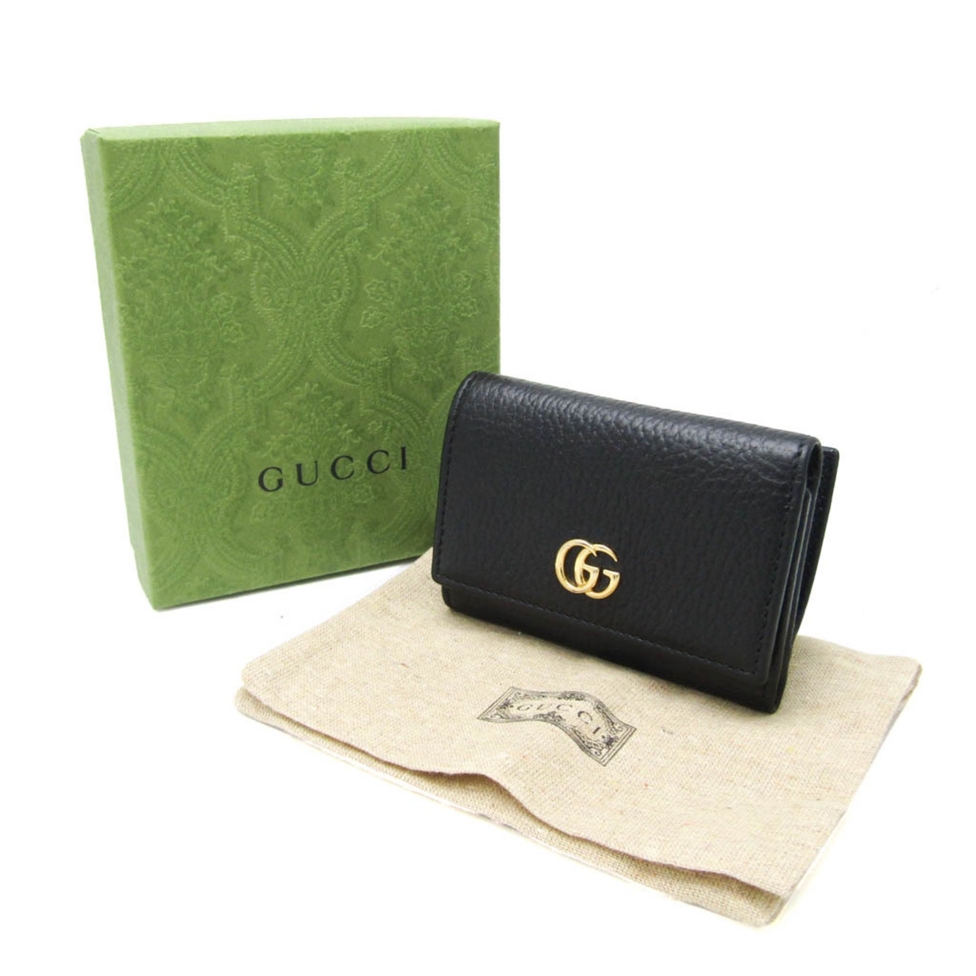 Gucci PETITE MARMONT 644407 Women's Leather Wallet (tri-fold) Black