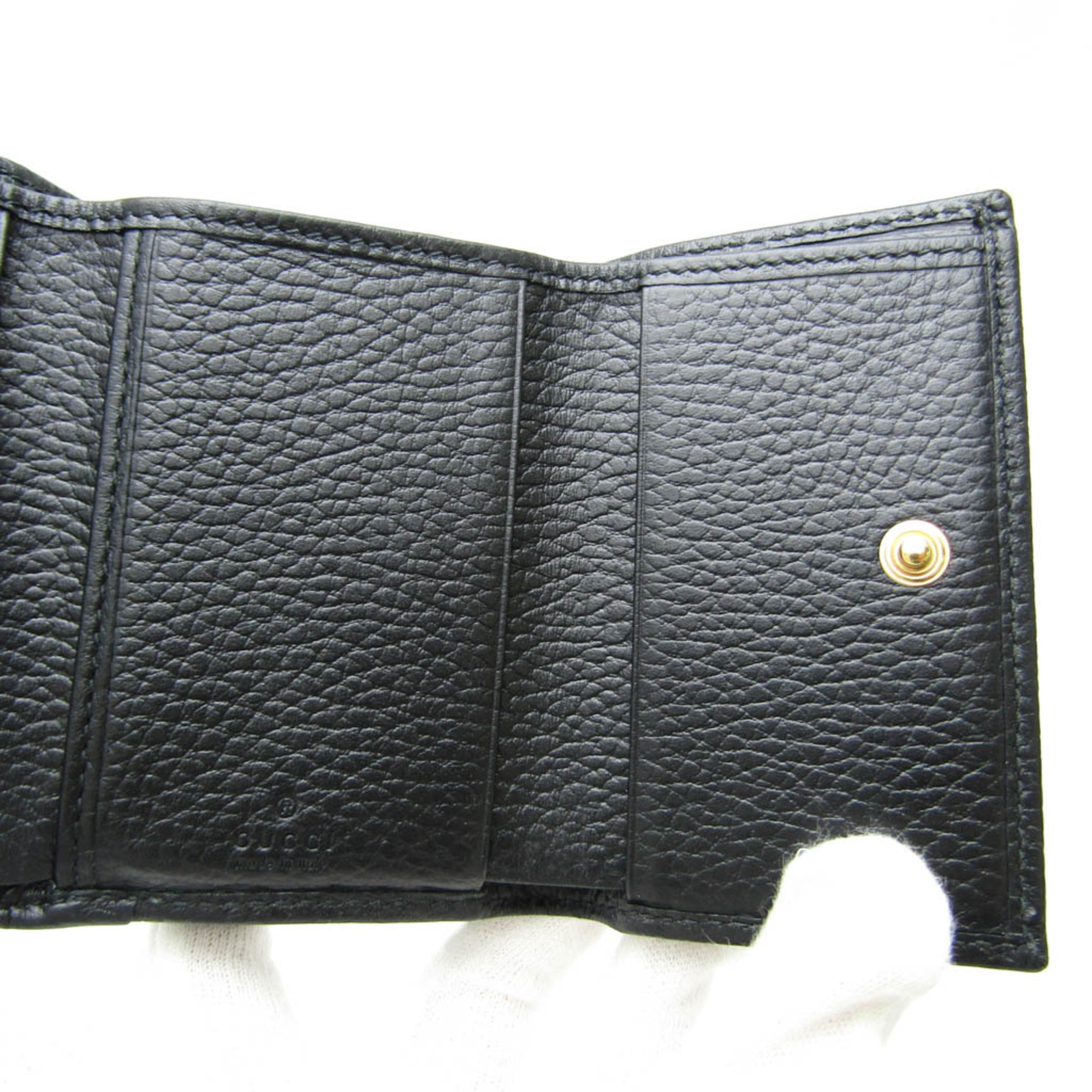 Gucci PETITE MARMONT 644407 Women's Leather Wallet (tri-fold) Black