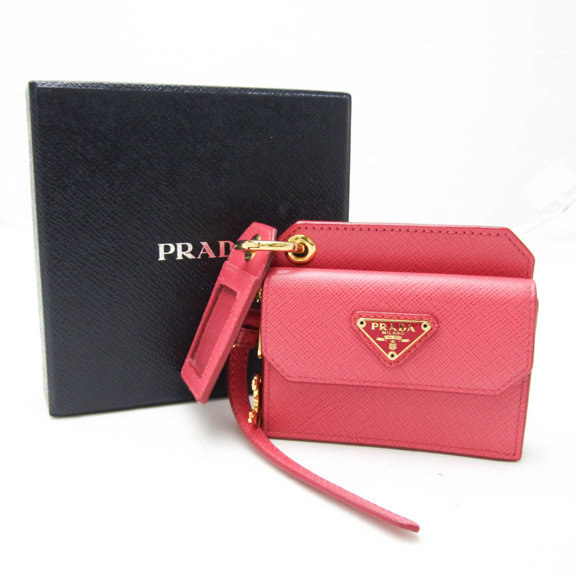 Prada Bag Charm 1TL344 Saffiano Card Case Peonia