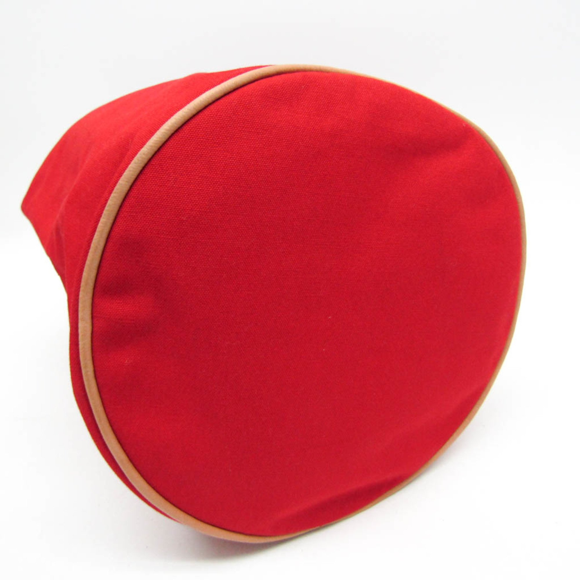 Hermes Polochon Mimil GM Women's Cotton,Leather Backpack,Shoulder Bag Brown,Red Color