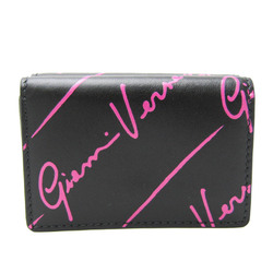 Versace All-over Pattern Women's Leather Wallet (tri-fold) Black,Pink