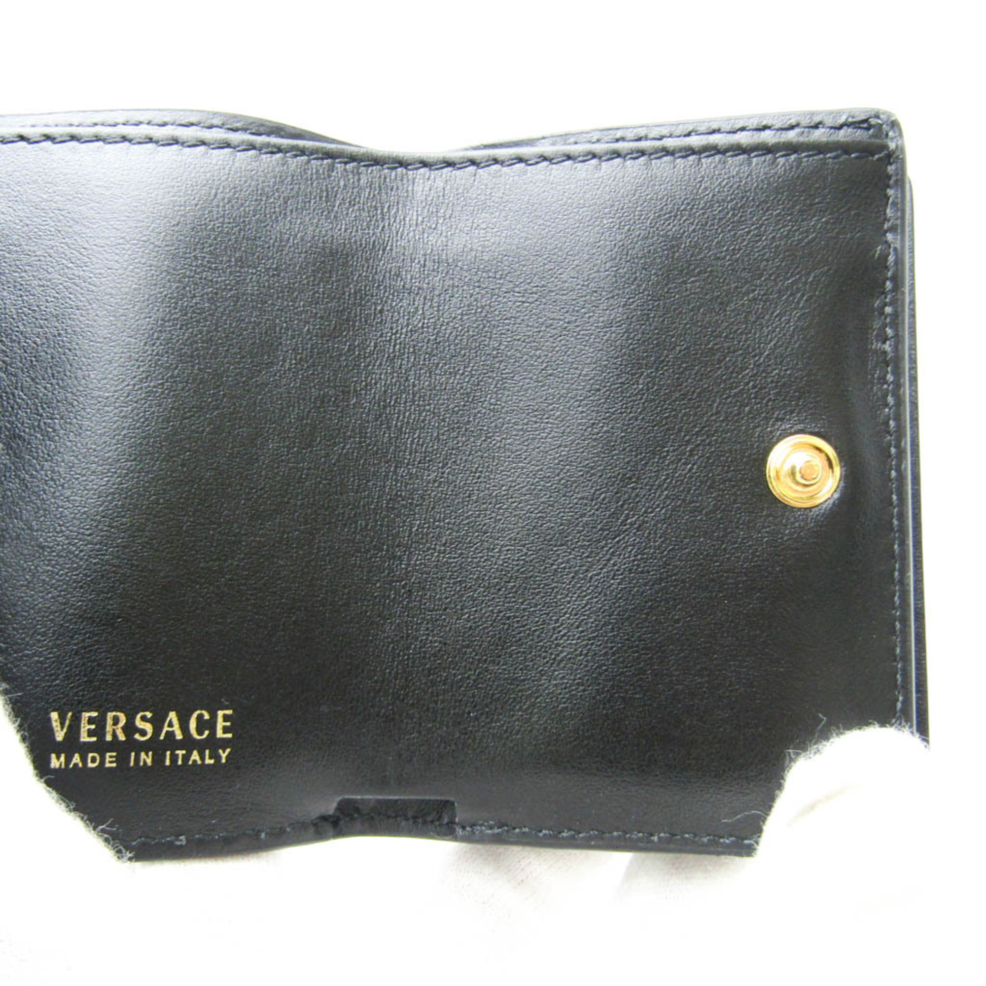 Versace All-over Pattern Women's Leather Wallet (tri-fold) Black,Pink