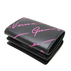 Versace All-over Pattern Women's Leather Wallet (tri-fold) Black,Pink