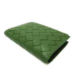 Bottega Veneta Intrecciato Women,Men Leather Middle Wallet (bi-fold) Dark Green