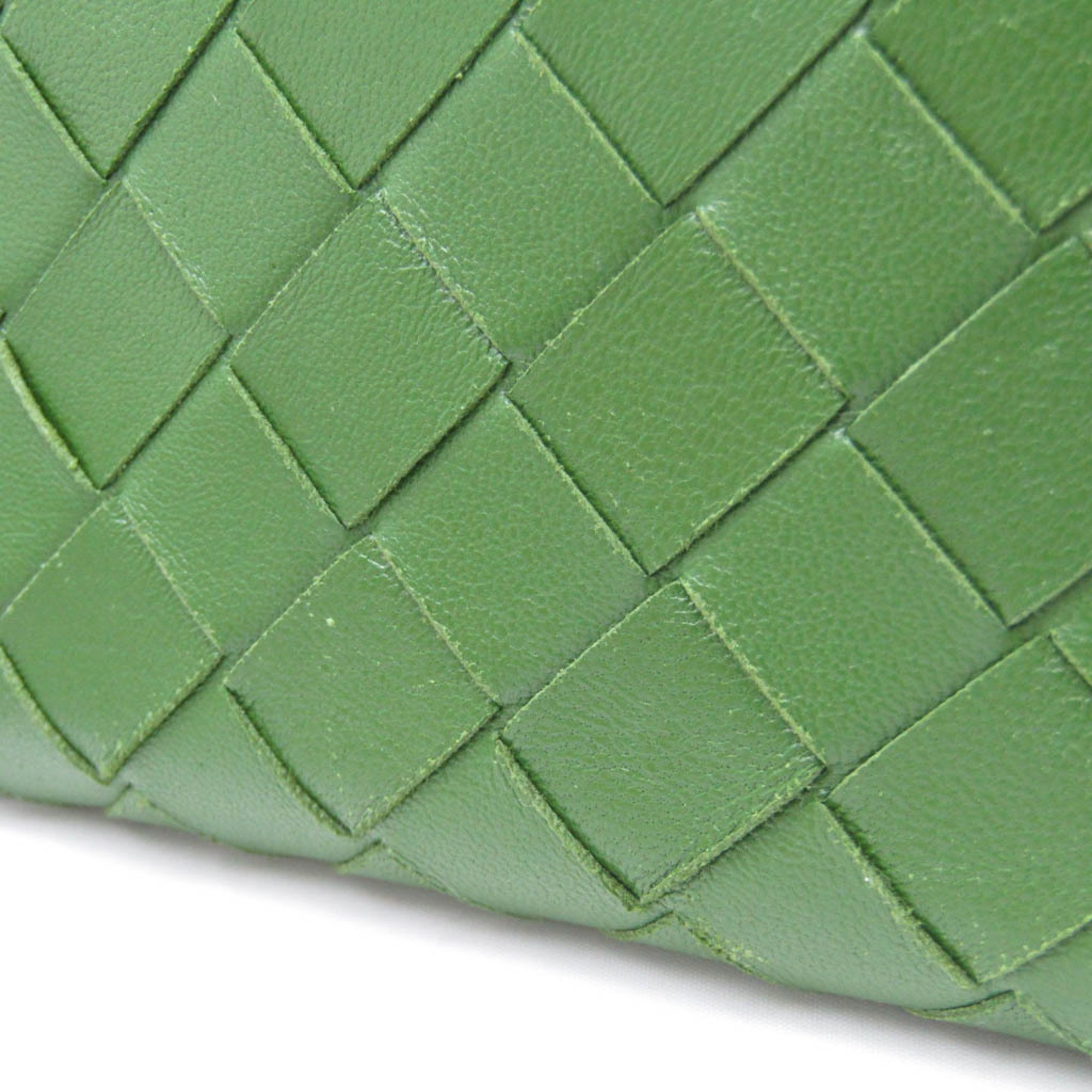 Bottega Veneta Intrecciato Women,Men Leather Middle Wallet (bi-fold) Dark Green