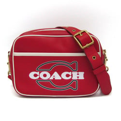 Coach Flight Bag C4673 Women's Leather Shoulder Bag Black,Red Color,White