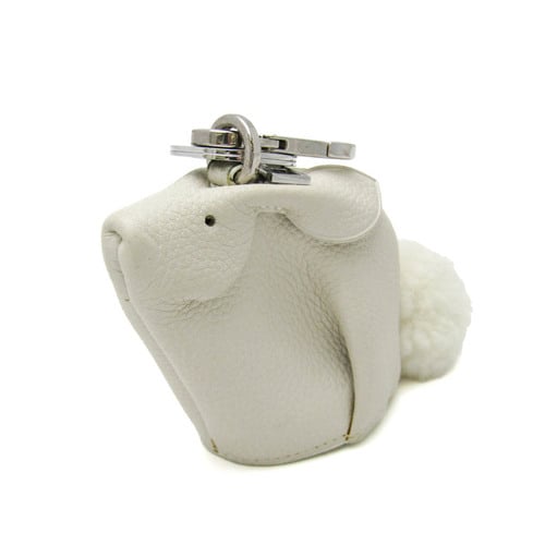Loewe Rabbit Keyring Women's Leather Coin Purse/coin Case Off-white