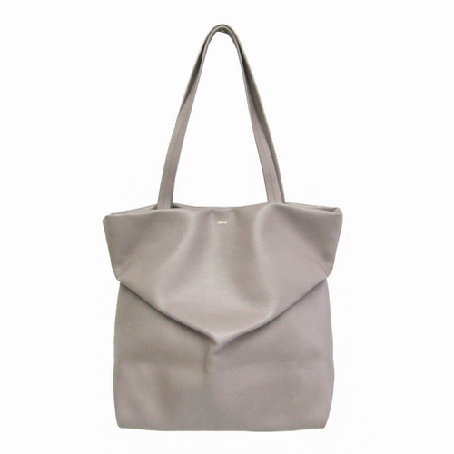 Chloé JUDY CHC21WS280F16053 Women's Leather Tote Bag Gray