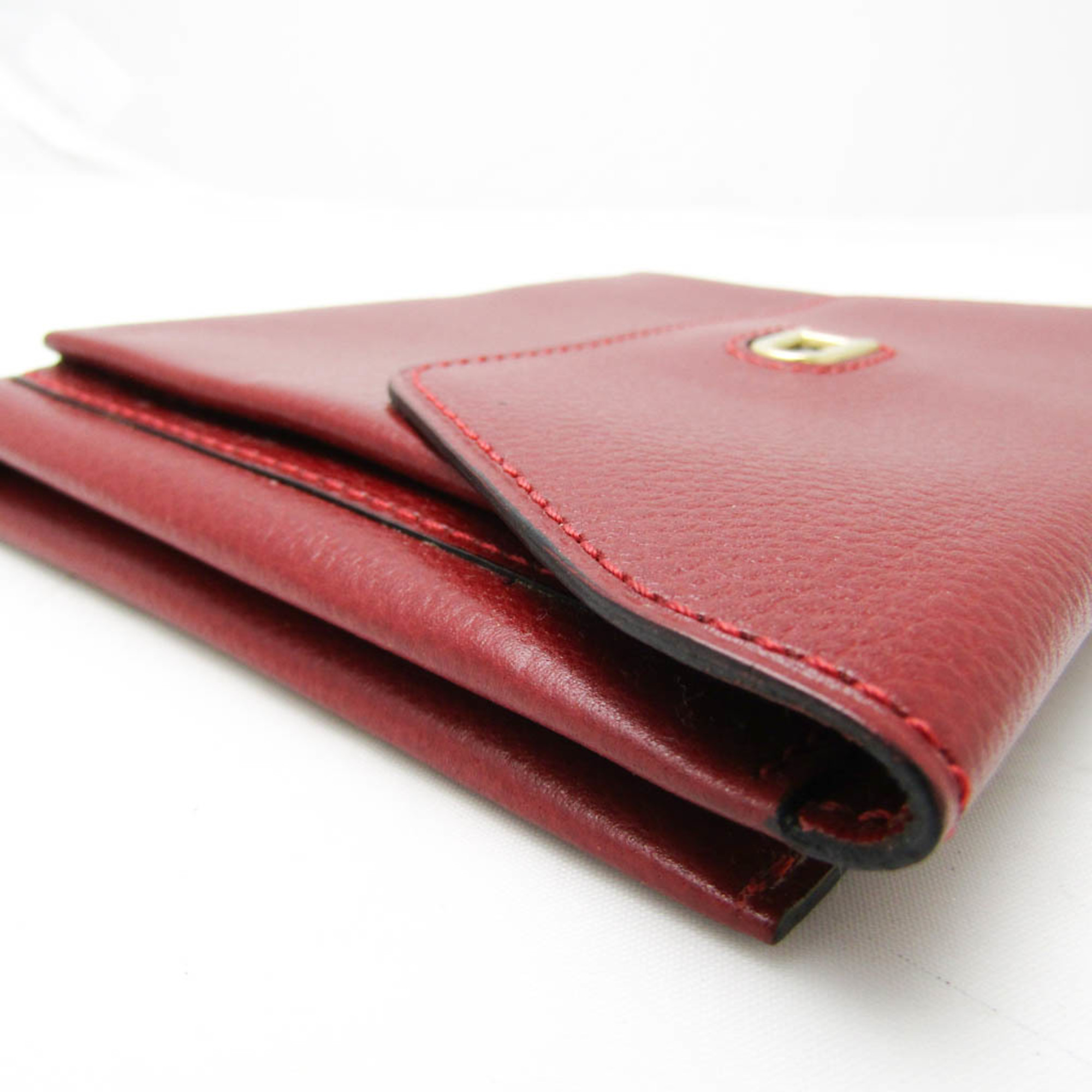 Delvaux Women's Leather Middle Wallet (bi-fold) Dark Red