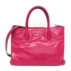 Miu Miu VITELLO SHINE RN1047 Women's Leather Handbag,Shoulder Bag Pink