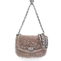 Anteprima Lucchet PB20FA1623 Women's Wire,Leather Shoulder Bag Clear,Light Pink,Silver