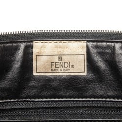 FENDI Pecan Pouch Second Bag Brown Black PVC Leather Women's