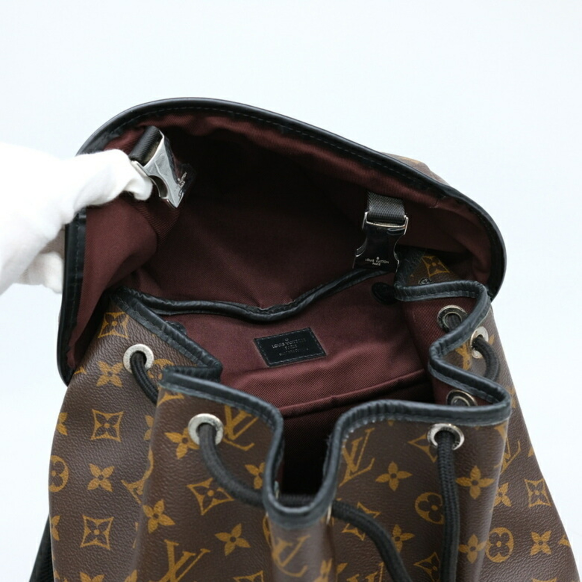 LOUIS VUITTON Louis Vuitton Monogram Macassar Rucksack Backpack Brown Leather M43422