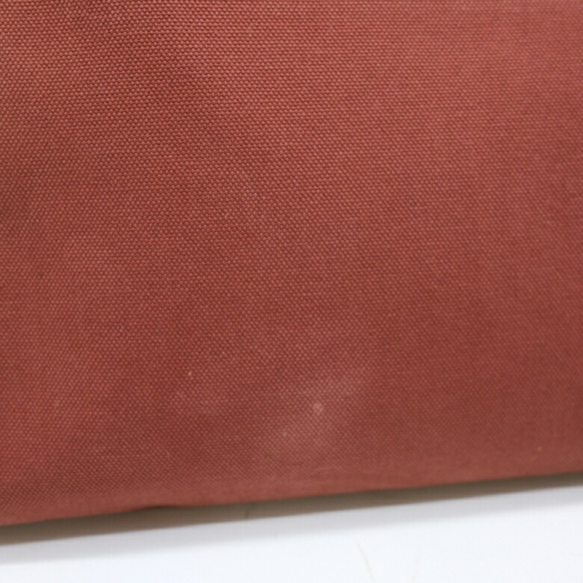 HERMES Sac Ebou MM Handbag Tote Bag Leather Canvas Brown Red