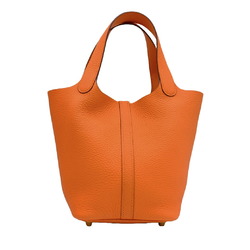 HERMES Hermes Picotin Lock PM Handbag Taurillon Clemence Orange