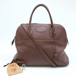 HERMES Bolide 35 handbag tote bag in Taurillon Clemence leather brown