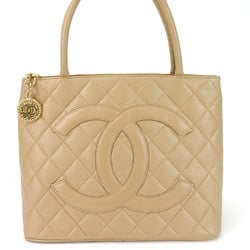 Chanel Tote Bag, Reproduction Tote, Caviar Skin, Beige, No. 5, Coco Mark, Women's, CHANEL