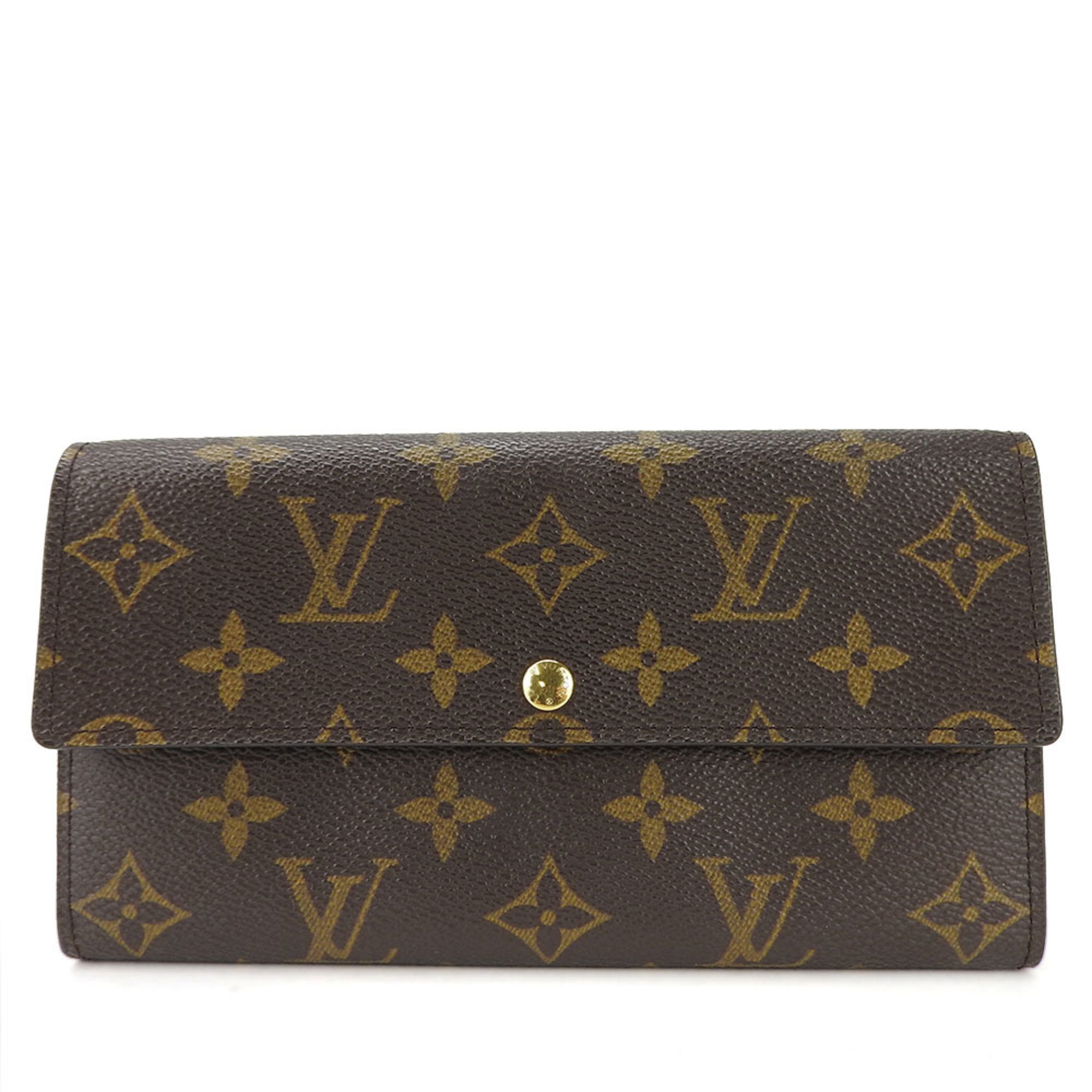 Louis Vuitton Long Wallet Pochette Portemonnais Credit M61725 Monogram Canvas Brown Bifold Card Accessory Women's LOUIS VUITTON