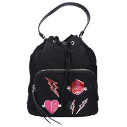 PRADA 1BH097 TESSUTO SMALTO Nylon Handbag NERO for Women