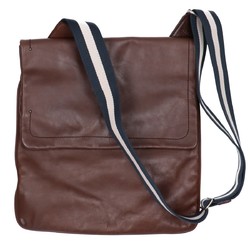 BALLY Leather flap shoulder bag brown for men