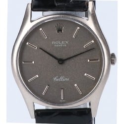 ROLEX Rolex 750WG 3804 34 series grey dial Cellini hand-wound watch white gold men's
