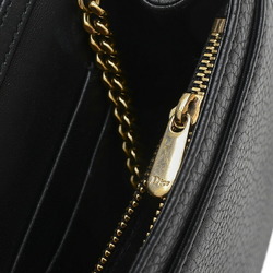 Christian Dior Dior Diorama Chain Wallet Long Leather Black