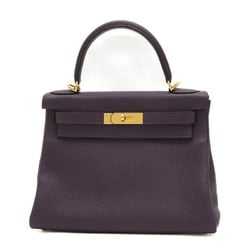 Hermes Kelly 28 Inner Stitching Handbag Raisin Taurillon U Stamp