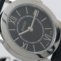 Gucci Watch Black Dial Stainless Steel Leather Strap Quartz 5200L.1