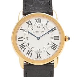 Cartier Rondo Solo LM Watch Silver Dial YG SS Quartz W6700455 Men's