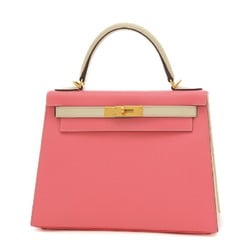 Hermes Kelly 28 Outer Stitching Handbag Epson Rose Azalee Crepe Matte A Stamp Personal