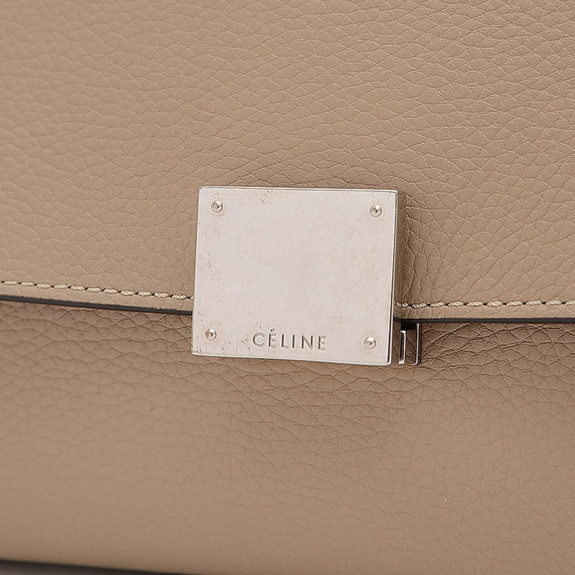 Celine Trapeze Medium 2-Way Bag Leather Suede Beige 169542