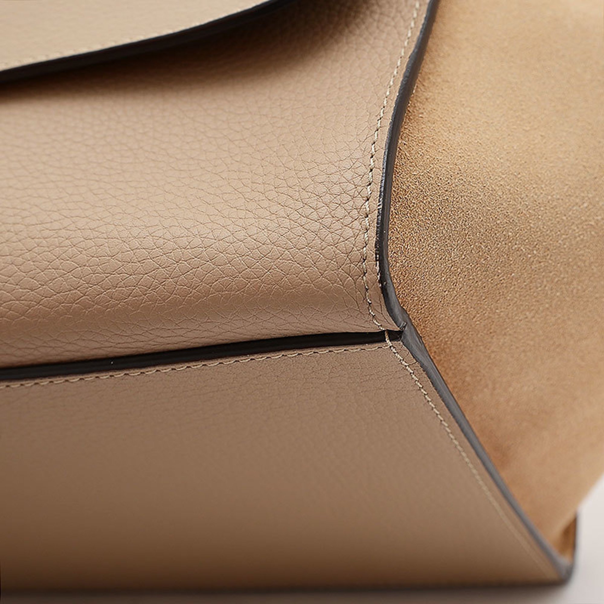 Celine Trapeze Medium 2-Way Bag Leather Suede Beige 169542