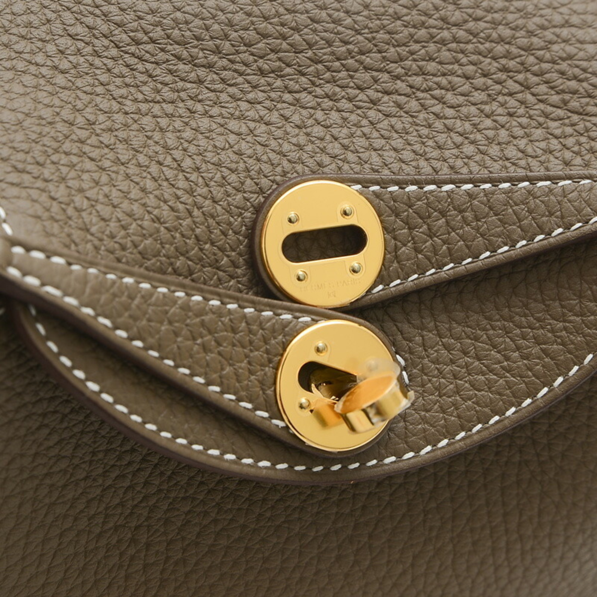 Hermes Lindy handbag, Taurillon Clemence Etoupe, B stamp