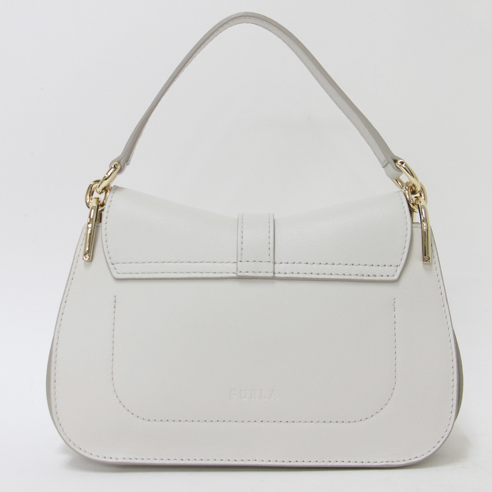 FURLA Shoulder Bag Light Gray Handbag Calf Leather 24SS Women's