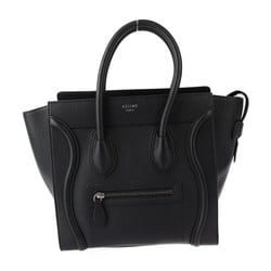 CELINE Micro Luggage Handbag Leather Black Shopper Tote Bag